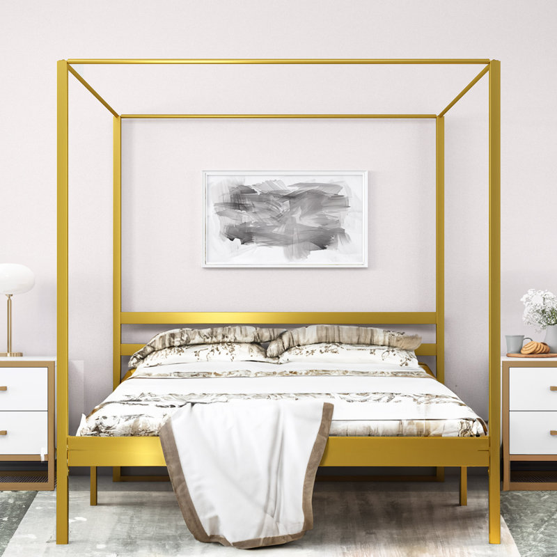 Edrosie Inc Metal Platform Canopy Bed Frame Reviews Wayfair